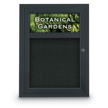 United Visual Products Indoor Enclosed Combo Board, 42"x32", Gold Frame/Grey & Rubber UVCB4232G-GREY-RUBBER
